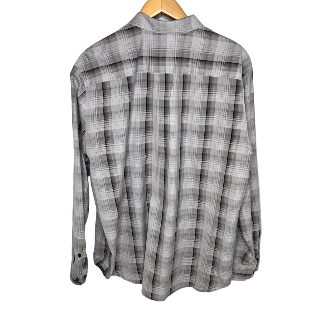 Tommy Bahama Shadow Ridge Plaid Button Down Shirt Gray Size XL Long Sleeve - Picture 3 of 7